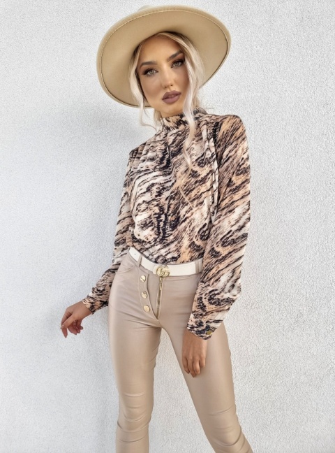 Spodnie woskowane ze złotymi guzikami SEVEN złote