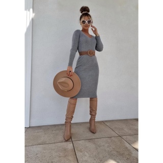 Sukienka dzianinowa szara - BY ME