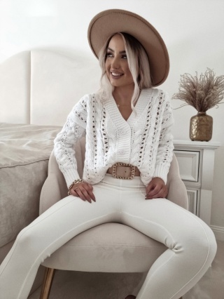 Sweter kardigan na guziki CONNIE śmietankowy - BY ME