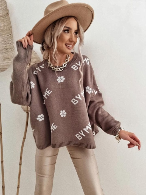 Sweter oversize czekoladowy - BY ME