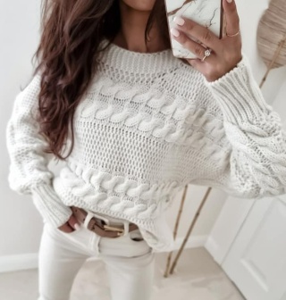 Sweter oversize EMILY waniliowy - BY ME