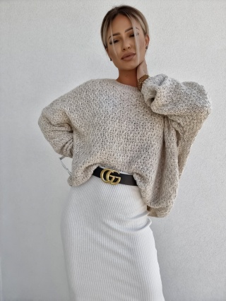 Sweter 'pająk' o luźniejszym kroju beż - BY ME