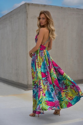 Długa sukienka BRASIL monstery - SEMPRE