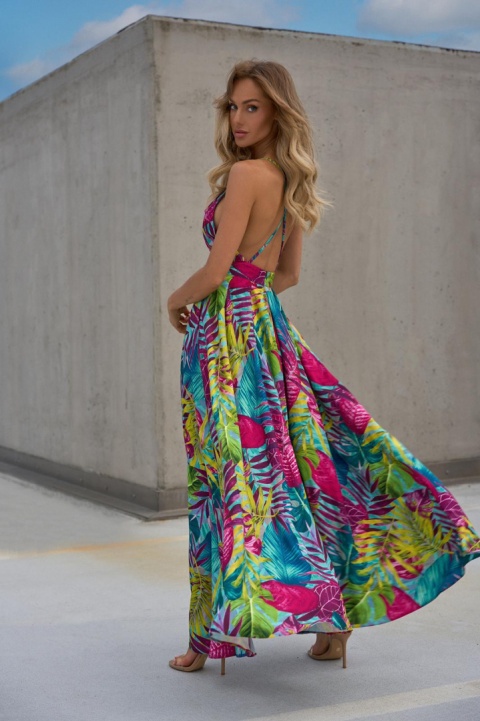 Długa sukienka BRASIL monstery - SEMPRE