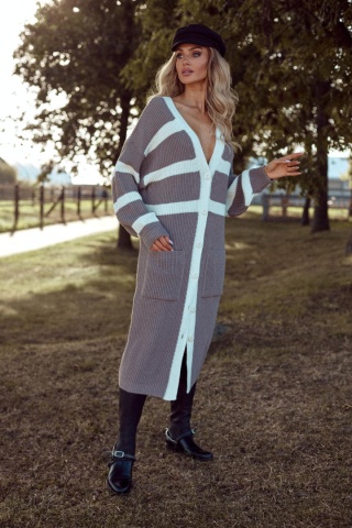 Kardigan ARLETTA fango z kremem SEMPRE