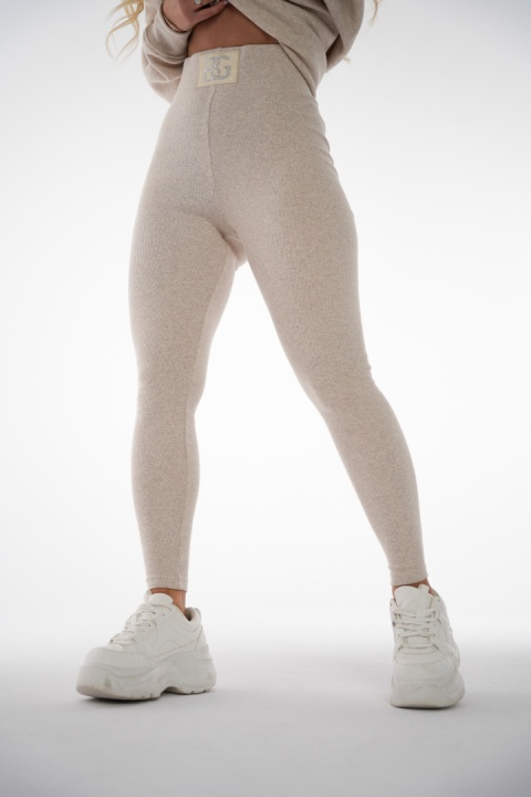 Legginsy GLITTER BG Couture beż melanż Brandenburg