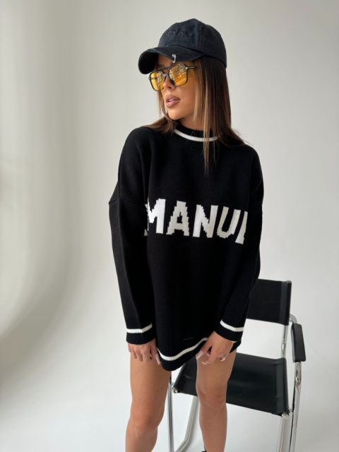 Sweter DRAW LINE czarny La Manuel