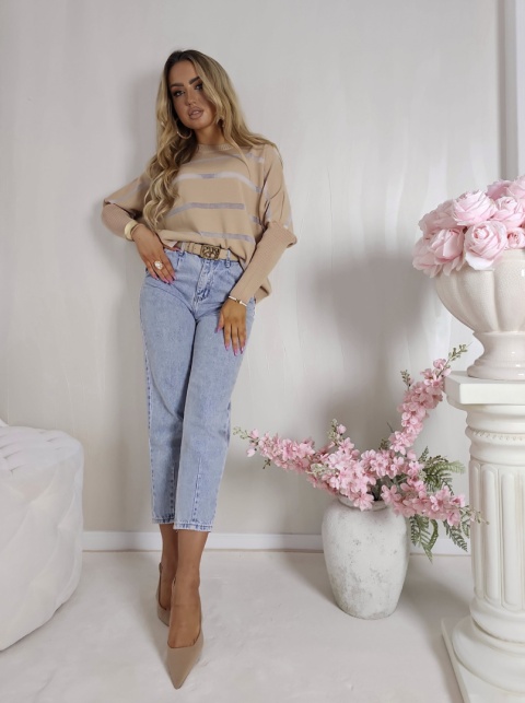 Sweter z kaszmirem VARIOUS – ciemny beż By Me