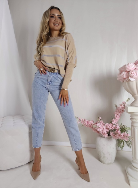 Sweter z kaszmirem VARIOUS – ciemny beż By Me