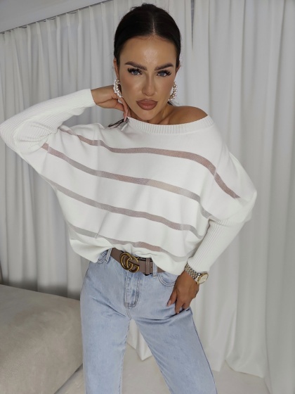 Sweter z kaszmirem VARIOUS – ecru By Me