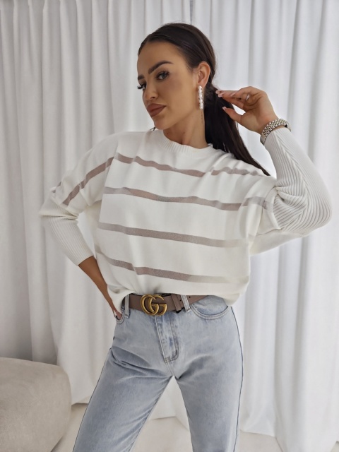 Sweter z kaszmirem VARIOUS – ecru By Me