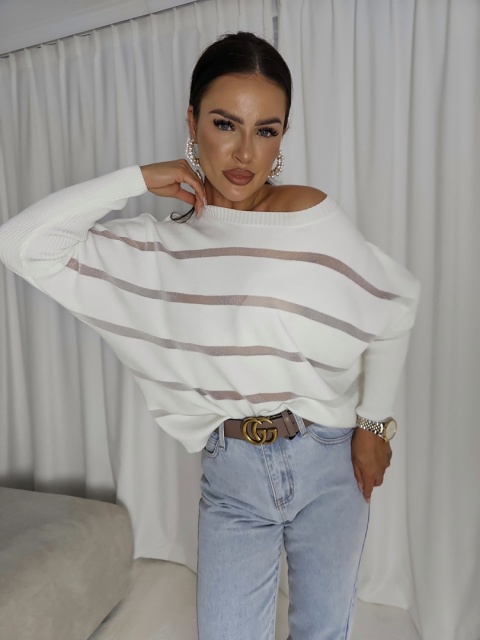 Sweter z kaszmirem VARIOUS – ecru By Me