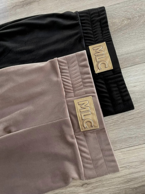 Legginsy welur soft LOGO czarne By Mielczarkowski