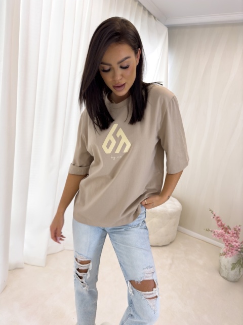 PARADISE T-shirt – beżowy By Me