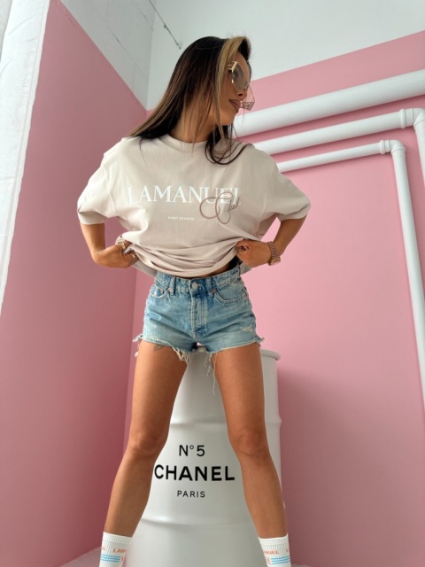 T-shirt CLUB beż La Manuel