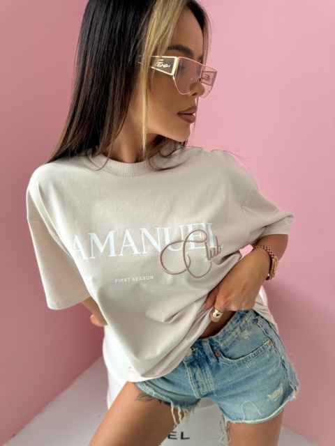 T-shirt CLUB beż La Manuel