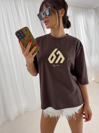 T-shirt PARADISE – czekoladowy By Me