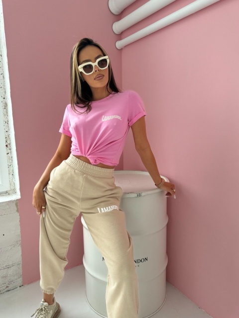 T-shirt PLAY ME róż La Manuel