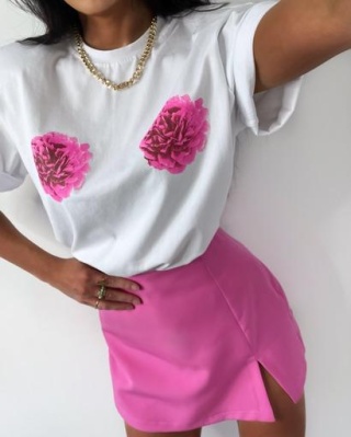 T-shirt ROSES biały La Milla