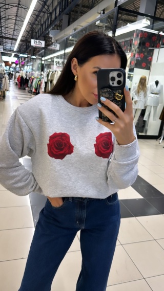 Bluza z poduszkami ROSES szara La Milla