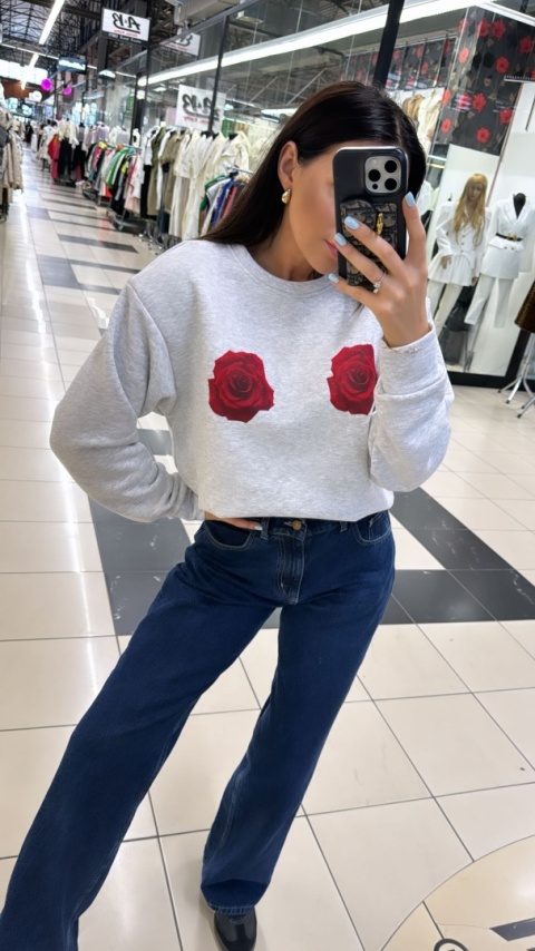 Bluza z poduszkami ROSES szara La Milla