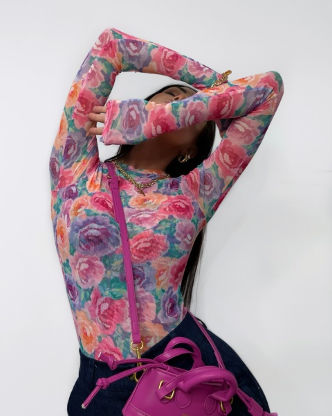 Bluzka siatka COLORFUL ROSES La Milla
