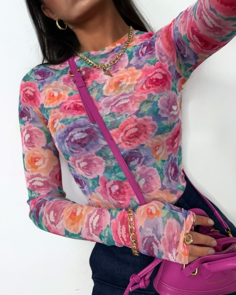 Bluzka siatka COLORFUL ROSES La Milla