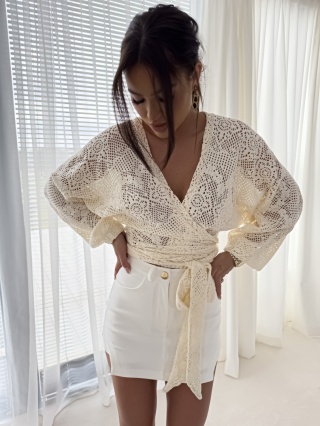 KIMONO narzutka ażur - wanilia By Me