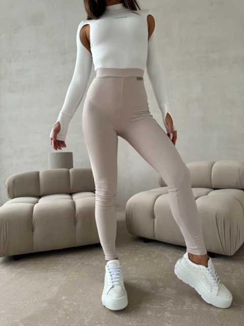 Legginsy HUSTLE jasny beż La Manuel