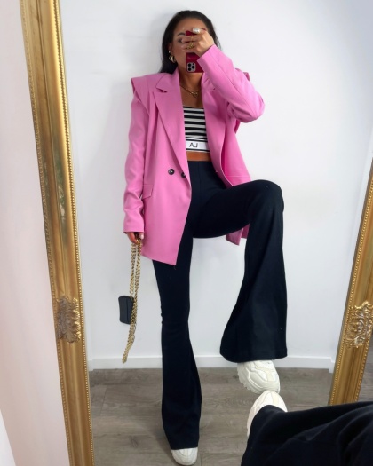 Marynarka oversize z poduszkami różowa La Milla