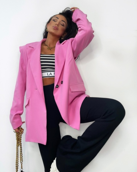 Marynarka oversize z poduszkami różowa La Milla