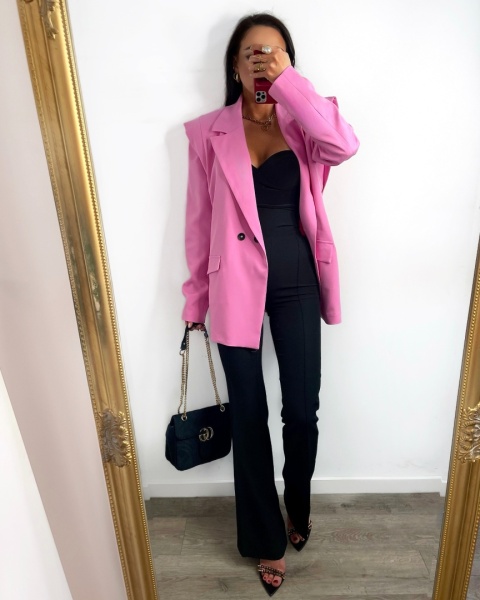 Marynarka oversize z poduszkami różowa La Milla