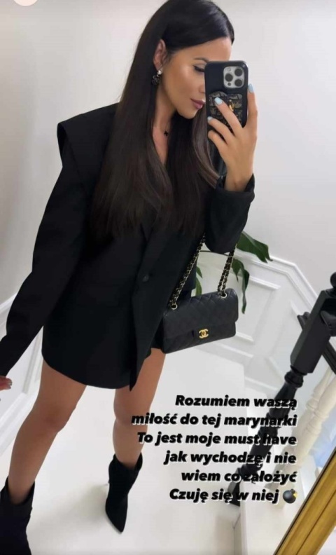 Marynarka oversize z poduszkami czarna La Milla