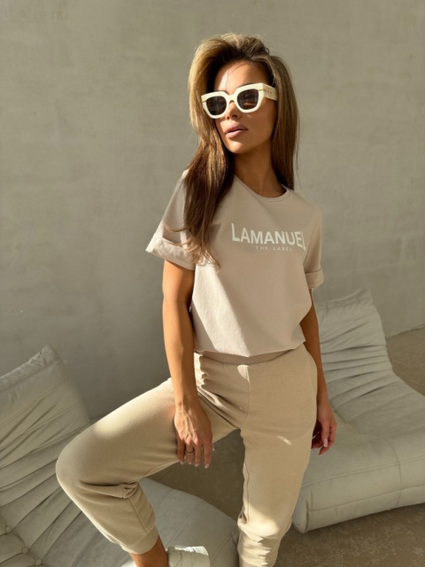 T-shirt AFTER beż La Manuel