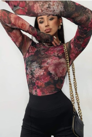 Bluzka siatka DARK FLOWERS La Milla