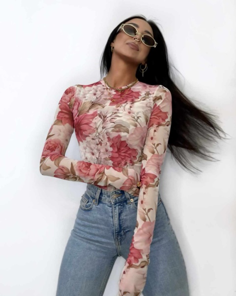 Bluzka siatka POWDER FLOWERS La Milla