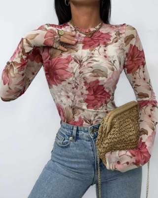 Bluzka siatka POWDER FLOWERS La Milla