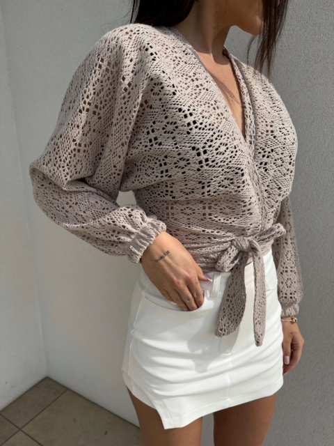 KIMONO narzutka ażur - latte By Me