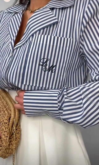 Koszula w paski LA MILLA granat