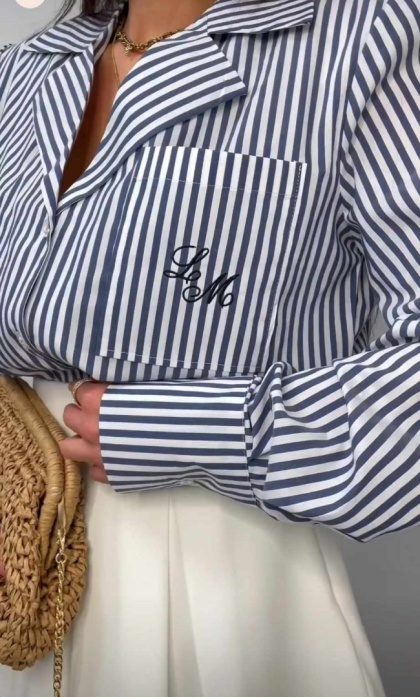 Koszula w paski LA MILLA granat