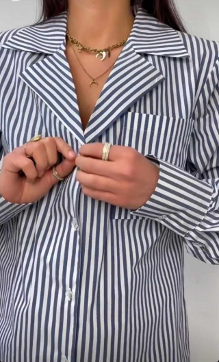 Koszula w paski LA MILLA granat