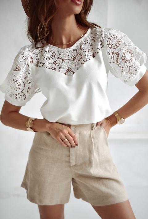 Lniane szorty beżowe XANA