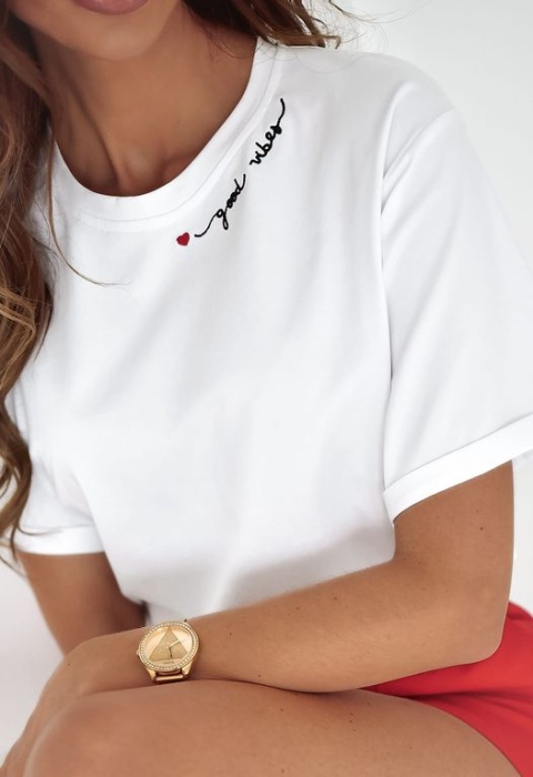 T-shirt GOOD VIBES ecru XANA