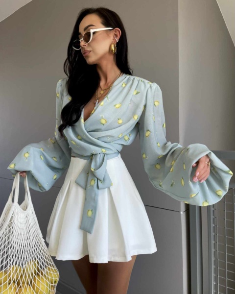 Bluzka w cytrynki miętowa La Milla