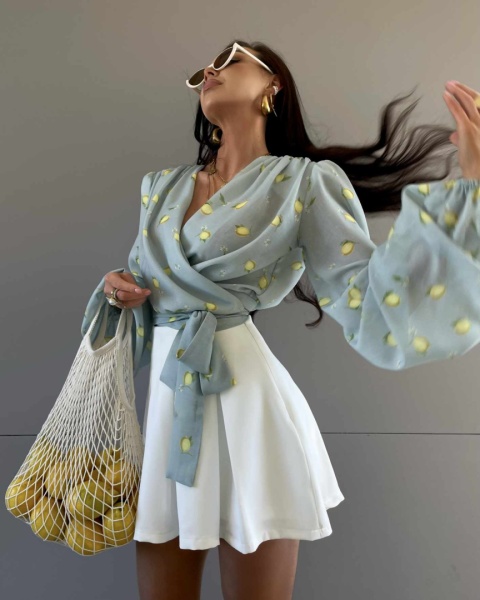 Bluzka w cytrynki miętowa La Milla