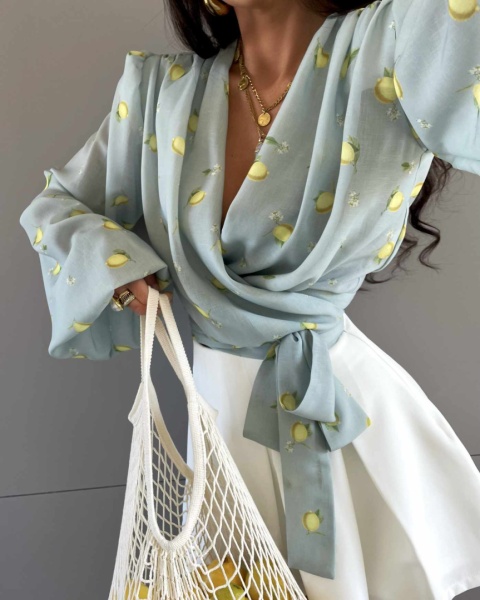 Bluzka w cytrynki miętowa La Milla