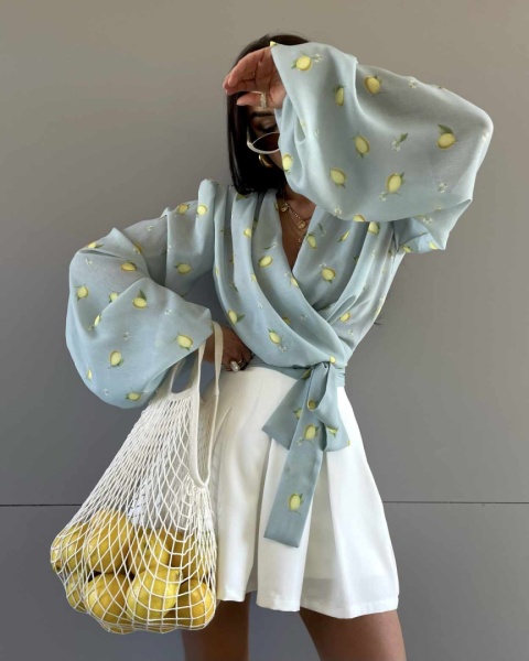 Bluzka w cytrynki miętowa La Milla