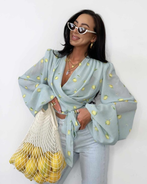 Bluzka w cytrynki miętowa La Milla