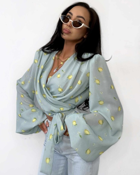 Bluzka w cytrynki miętowa La Milla