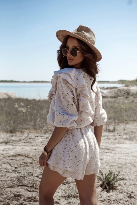 Komplet ażurowy z bawełny BELLA beżowy